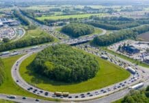 Corridor A1 - Luchtfoto van de aansluiting van de A30 op de A1 bij Barneveld