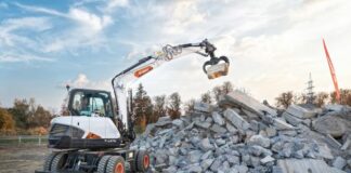 Nieuwe 6-tons Bobcat-graafmachine op banden met Stage V-motor