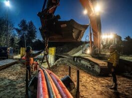 horizontale tunnelboring - foto van de pilotboring van TenneT