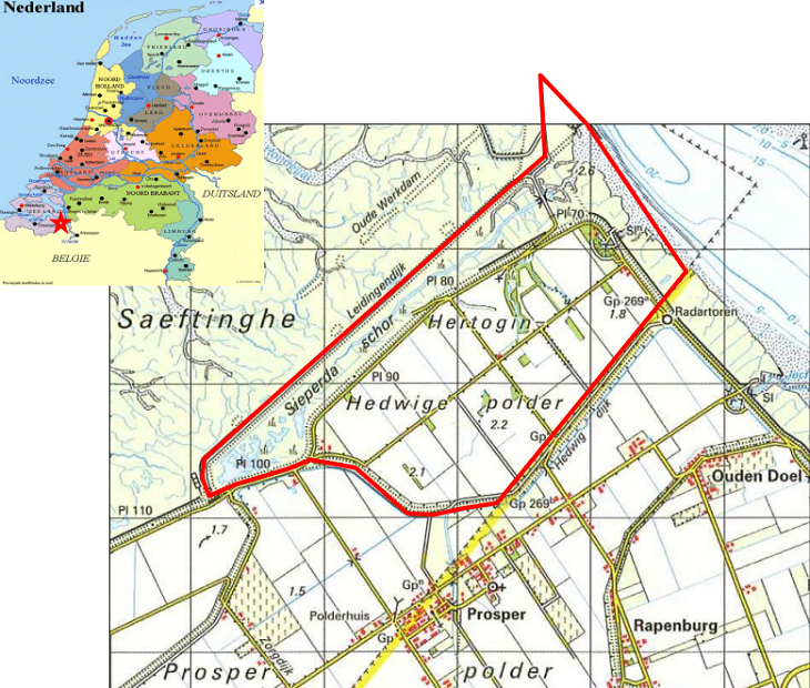 Hedwigepolder - kaart van het projectgebied